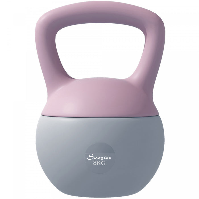 Soozier 18 lb Soft Kettlebell, Sand Filled Weight with Grip Handle, Solid Kettlebell Weight for Full Body Workout and Strength Training, Home Gym Equipment, Purple