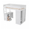 Jeffrey Solid Wood Loft Bed With Wardrobe, Desk And Drawers, Twin Size,white