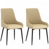 HOMCOM Dining Chairs Set of 2, PU Leather Kitchen Chairs with Steel Legs