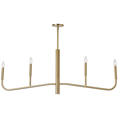 Dainolite Eleanor 4 Light Horizontal Chandelier Aged Brass Lamp|Lustre horizontal Eleanor de Dainolite avec fini laiton vieilli et 4 ampoules