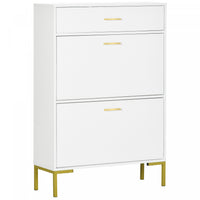 HOMCOM Shoe Storage Cabinet Modern Shoe Storage Organizer with Flip Doors