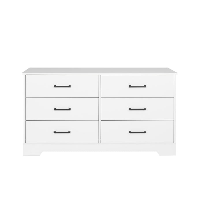 Prepac Rustic Ridge Farmhouse 6-Drawer Dresser - White