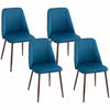HOMCOM Dining Chairs Set of 4, Velvet Accent Chair, Dark Blue