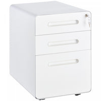 Vinsetto 3 Drawers File Cabinet On Wheels Lockable For Home Office