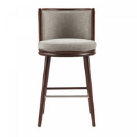 Evalyn Modern Wood Upholstered Barstool in Dove