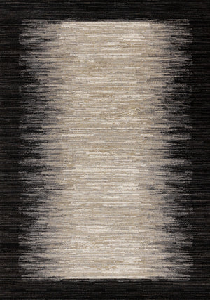 Amelia Dense Black Beige Border Area Rug - 7'10