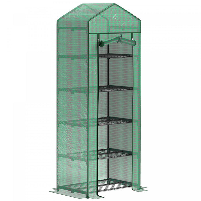 Outsunny Mini Greenhouse Outdoor Flower Stand Pe Cover Portable 27\" X 19\"