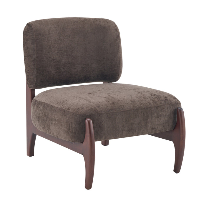 Coco Modern Lounge Chair with Solid Wood Frame and Durable Upholstery, Brown
