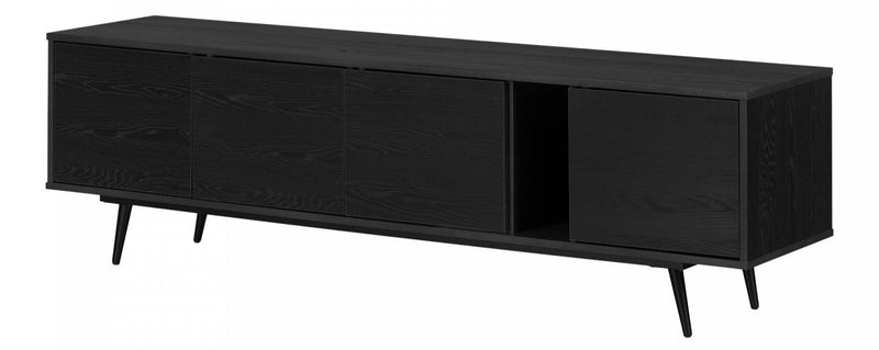 Mezzy 71\" TV Stand with Doors - Black Oak