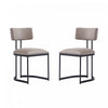 Juno Contemporary Modern Vegan Leather Metal Side Chair in Taupe - Set of 2 | Chaise d’appoint contemporaine moderne en cuir vegetalien et metal Juno, taupe – lot de 2
