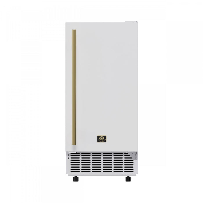 Forno Cristallo 15 Inch Freestanding/Undercounter Ice maker, 79.4 lbs, White- FIMBI7313-15WHT Ice Maker