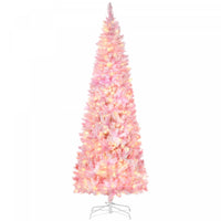 Homcom 7.5ft Snow Flocked Artificial Christmas Tree W/ Led Light