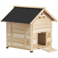 PawHut Duck House, Outdoor Chicken Coop, Wooden Duck Coop with Openable Roof, Double Doors, Removable Base for 1–3 Breeds for Indoor Outdoor Use, 31