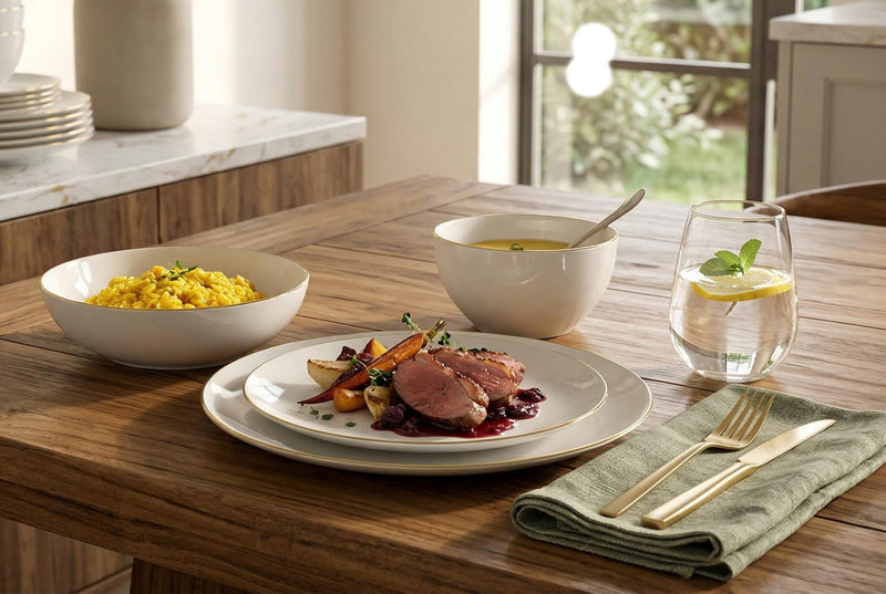 S&CO Home Imperial 12-Piece Porcelain Dinnerware Set