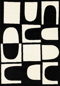 Florence Black White Dynamic Geometric Design, 6'7