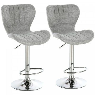 HOMCOM Swivel Adjustable Counter Height Bar Stools Set of 2 with Footrest