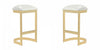 Aura Modern Metal Upholstered Barstool in White - Set of 2 Bar Stool