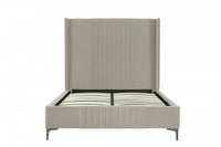 Promenade Mid-Century Modern Upholstered Velvet Full Bed in Rustic Taupe 