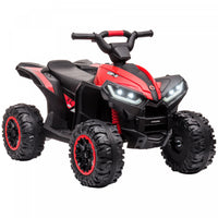 Aosom 12v Kids Atv, Four Wheeler Kids Quad With Music, Mp3, Headlights, High & Low Speed, Battery Po