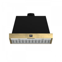 Forno Vittorio 36-Inch Wall Mount Range Hood, Black with Antique Brass Trim- FRHWM5078-36BLK