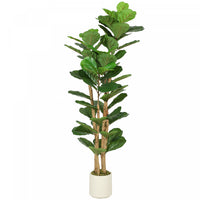 HOMCOM Faux Fiddle Leaf Fig Tree, 5FT Fake Tree for Indoor Decor