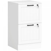 HOMCOM 2 Drawer File Cabinet with Lock Filing Cabinet for A4 Letter White