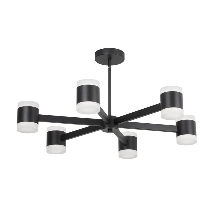 Dainolite Wilson Chandelier 84w Matte Black White Acrylic Diffuser Lamp