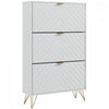 HOMCOM Shoe Storage Cabinet with 3 Flip Drawers for 18 Pairs of Shoes White