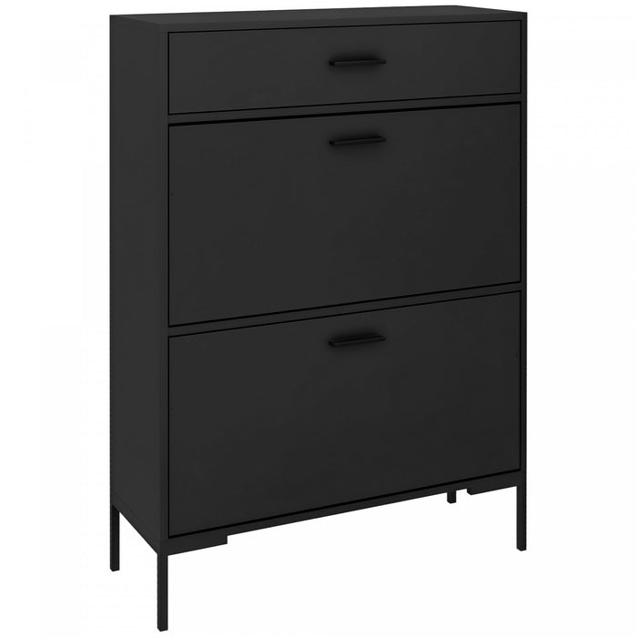 HOMCOM Shoe Storage Cabinet Modern Shoe Storage Organizer with Flip Doors