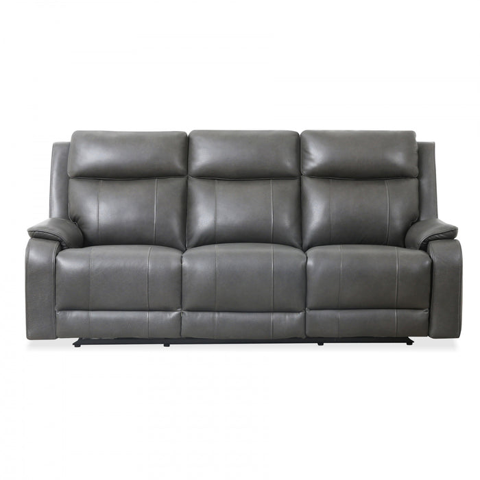 Marlow 84 in. Leather Match Power Reclining Sofa with USB/USB-C - Charcoal