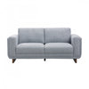 Caden 67 in. Textured Weave Fabric Loveseat with Block Arms and Wood Legs - Grey