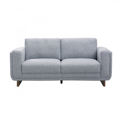 Caden 67 in. Textured Weave Fabric Loveseat with Block Arms and Wood Legs - Grey | Caden 67 po. Causeuse en tissu tisse texture avec accoudoirs blocs et pieds en bois - Gris