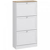 HOMCOM Modern Shoe Cabinet with 3 Flip Drawers for 12-18 Pairs of Shoes