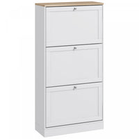 HOMCOM Modern Shoe Cabinet with 3 Flip Drawers for 12-18 Pairs of Shoes