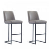 Serena Modern Metal Upholstered Barstool in Taupe - Set of 2 Bar Stool