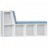 HOMCOM 5-Cubby Bookcase with Cushioned Reading Nook, Blue