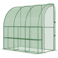 Outsunny 7' X 4' X 7' Outdoor Lean-to Walk-in Garden Greenhouse With Roll-up Door Hot House For Plan