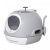 Pawhut Enclosed Cat Litter Box, Covered Litter Box With Lid And Scoop, Cat Box Enclosure With Pull-out Drawer Type, Front Door And Skylight, Easy To Clean, Grey