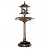 Outsunny 3-in-1 Garden Bird Bath Bowl Pedastal With Bird Feeder, Gold