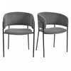 Ethan Set of 2 Modern Corduroy Upholstery Side Chair with Angled Legs and Adjustable Feet,Grey Dining Chair