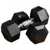 Soozier 2 x 25lbs Rubber Dumbbells Weight Set, Dumbbell Hand Weight for Body Fitness Training for Home Office Gym
