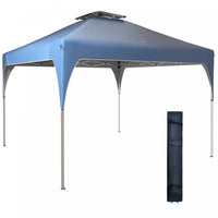 Outsunny 10'x10' Pop Up Canopy, Easy Set Up Party Tent With 2 Tier Vented Roof And Carrying Bag For