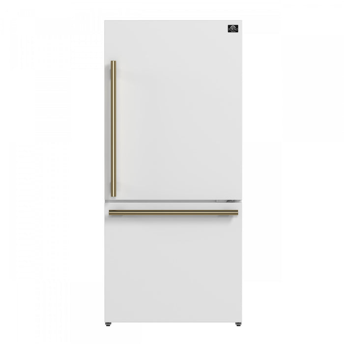 Forno Milano Espresso 31 Inch Bottom Freezer, White, 17.2 cu.ft. - FFFFD1785-31WHT