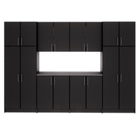 Elite 128-inch 8-piece Garage Storage Cabinet Set G - Black 