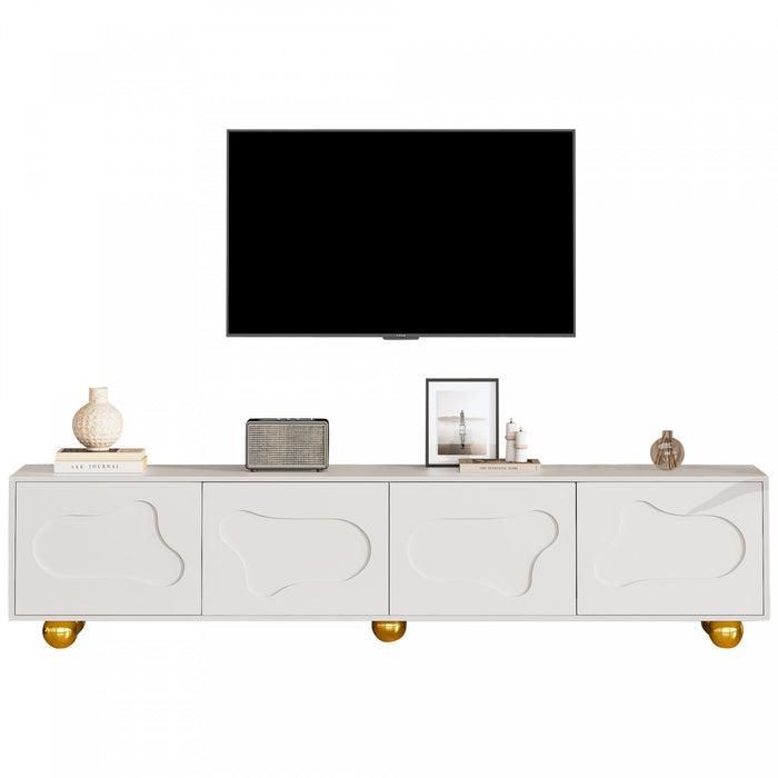 Emily Cloud-Shape TV Cabinet Entertainment Center with Storage