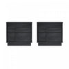 Horizon Modern 22\" Nightstand in Charcoal Gray (2-Drawer) - Set of 2
