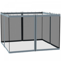 Outsunny Replacement Mosquito Netting For Gazebo 10' X 10' Screen Walls For Canopy With Zippers For