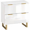 HOMCOM 2 Drawer File Cabinet Lateral Filing Cabinet High Gloss White