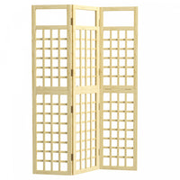 Outsunny 3 Panel Outdoor Wood Privacy Screen, Room Divider, Natural Wood