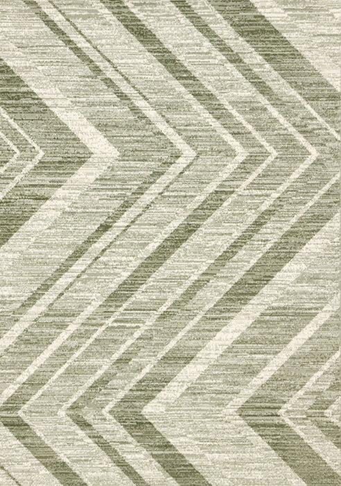 Florence Green White Distressed Chevron Design Rug, 5'3\" x 7'4\" Indoor Area Rug